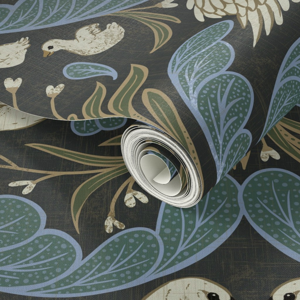 Wallpaper in Swan Nouveau