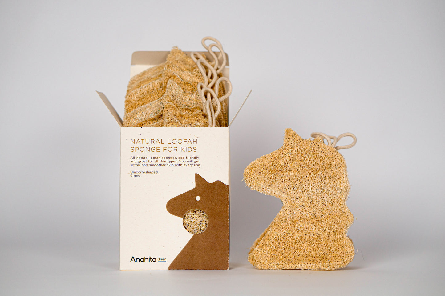 Natural Loofah Sponge for Kid (Unicorn-shaped)