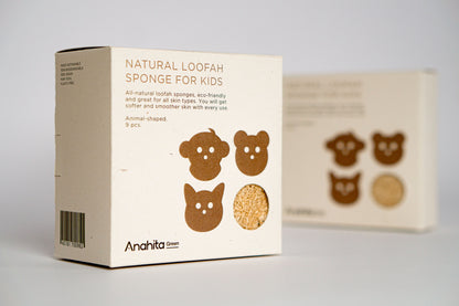 Natural Loofah Sponge for Kid (Animals-shaped)