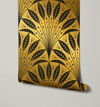 Wallpaper Art Deco Leaf Fan