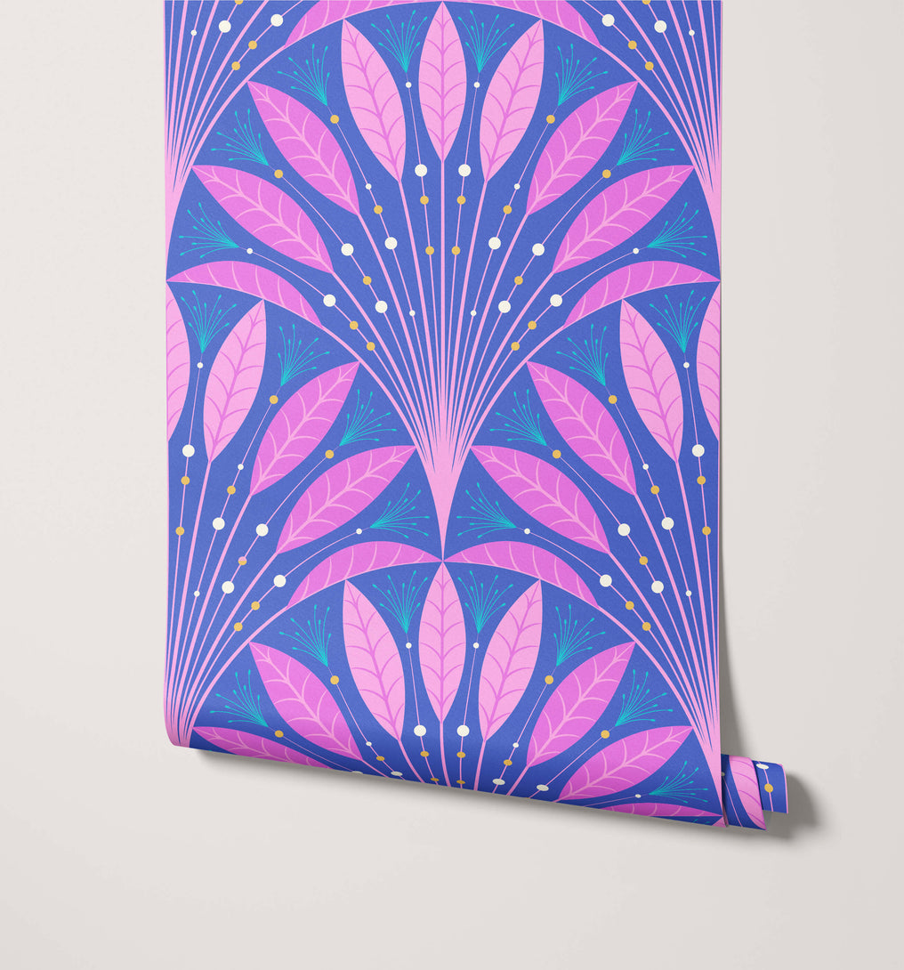 Wallpaper Art Deco Leaf Fan