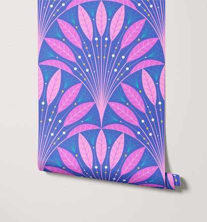 Wallpaper Art Deco Leaf Fan