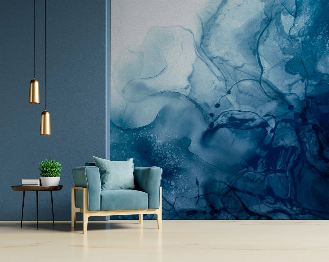 Wallpaper Abstract Ocean Watercolor