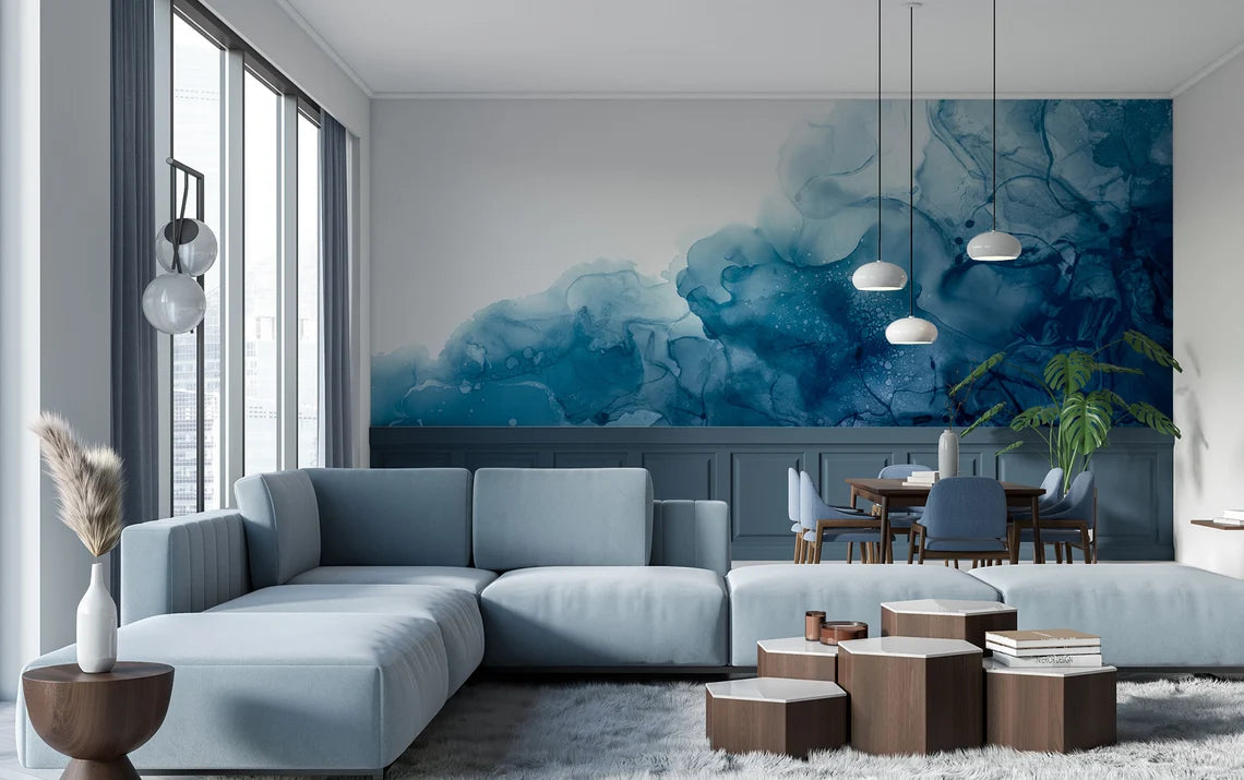 Wallpaper Abstract Ocean Watercolor