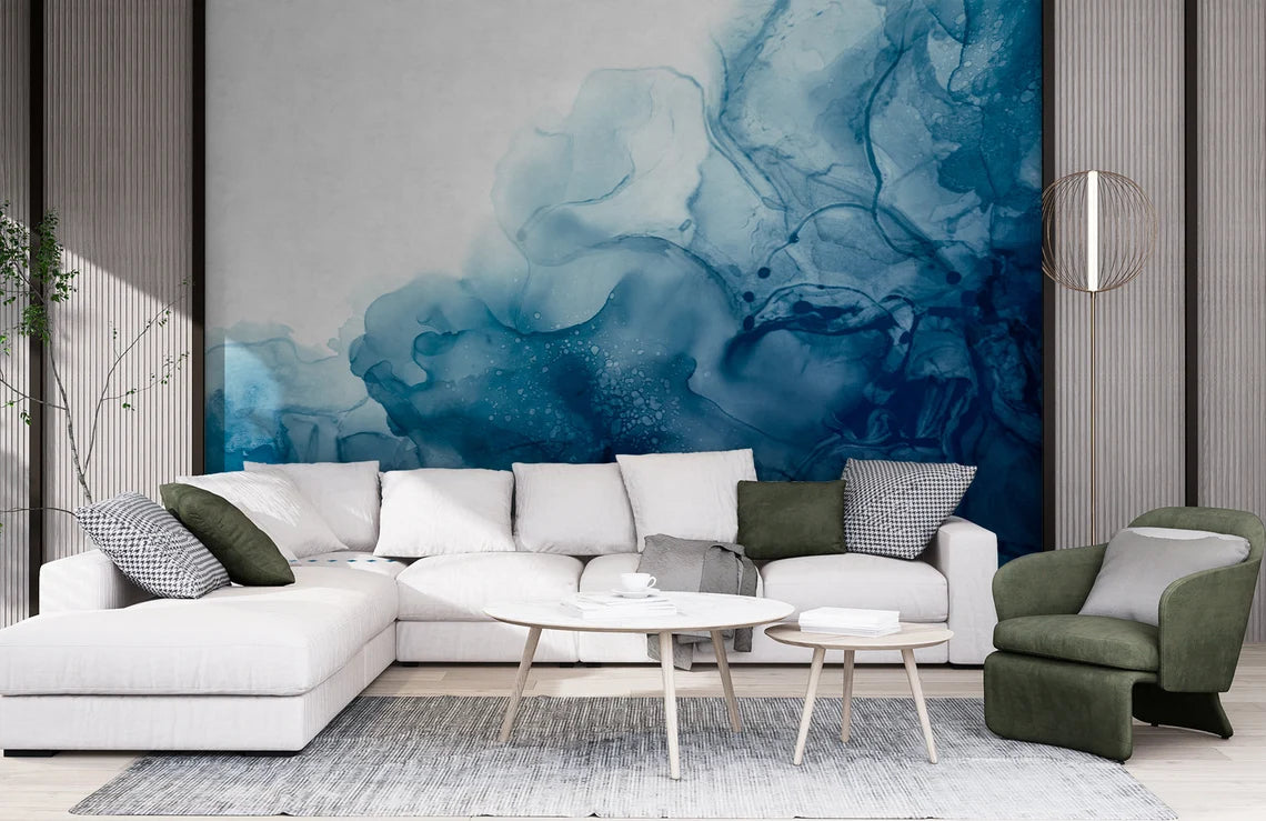 Wallpaper Abstract Ocean Watercolor